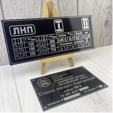 Шильда металева на верстат токарно-гвинторізний